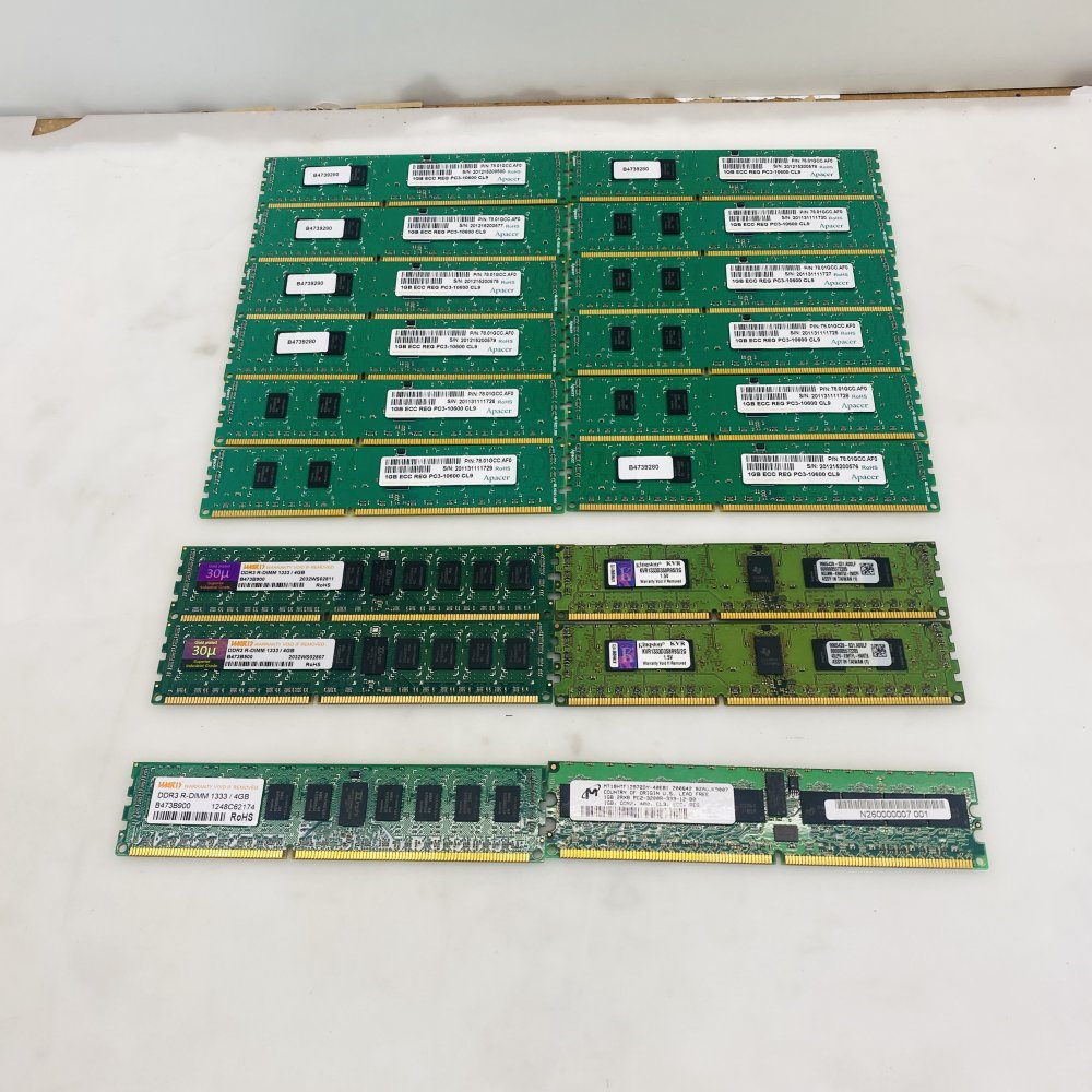 Lot 18x ECC Registered RDIMM RAM Apacer Kingston Micron WARIS DDR2/DDR3 Grade A