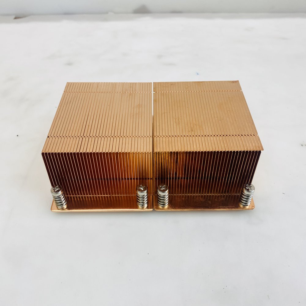 Copper Dual-Fin LGA 4189 Heatsink Pair w/ Mounting Springs Grade A