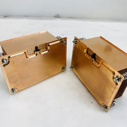 Copper Dual-Fin LGA 4189 Heatsink Pair w/ Mounting Springs Grade A