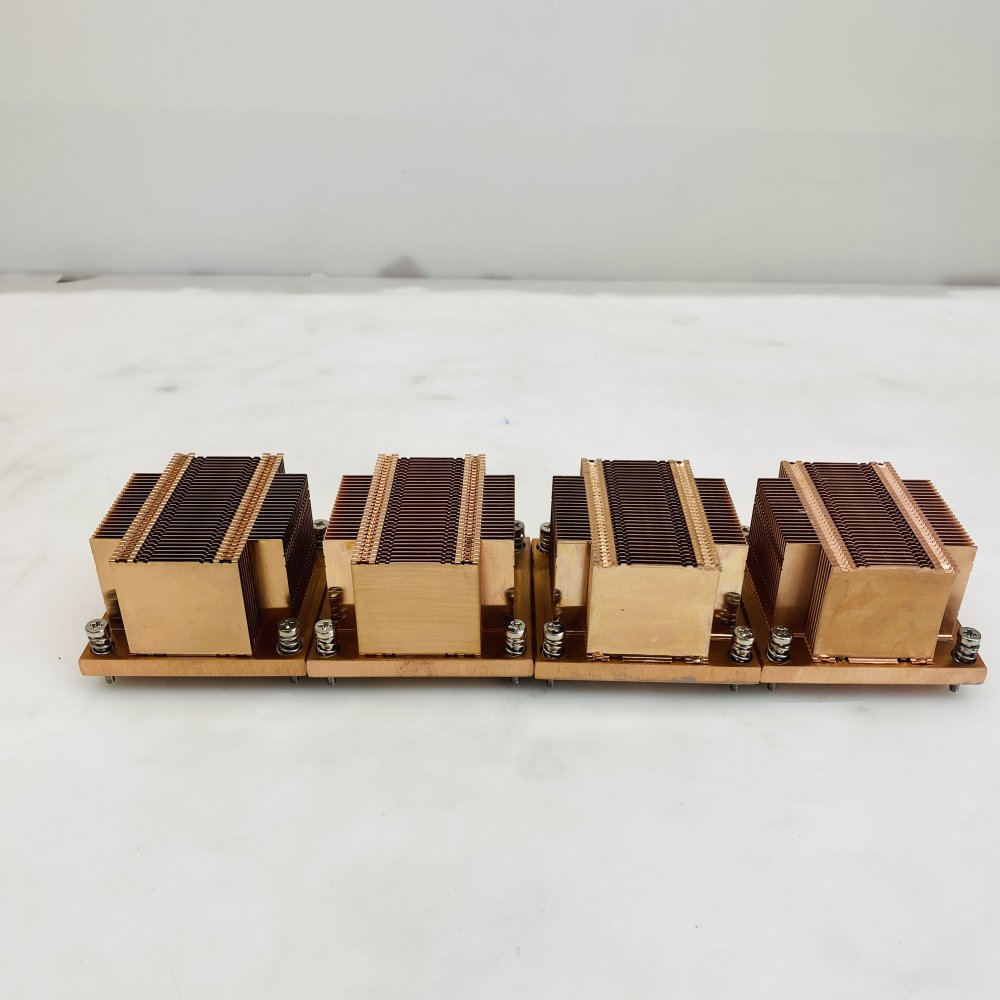 Copper LGA 3647 Narrow Heatsink Array 4-Pack Mounted on Copper Base Grade A