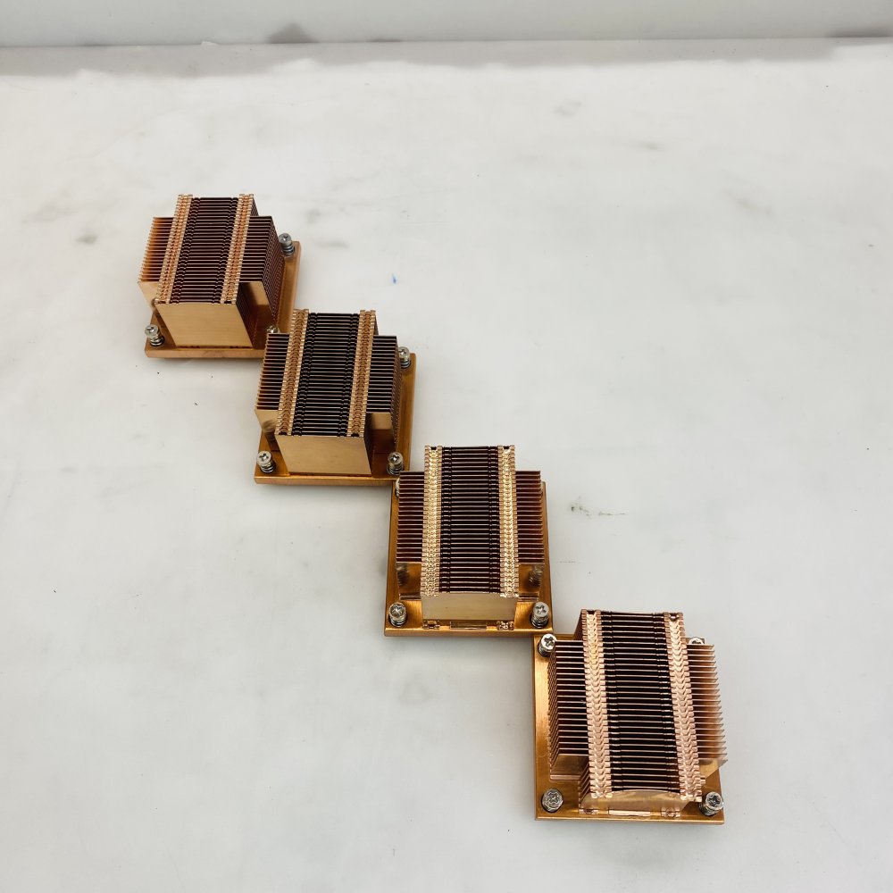 Copper LGA 3647 Narrow Heatsink Array 4-Pack Mounted on Copper Base Grade A