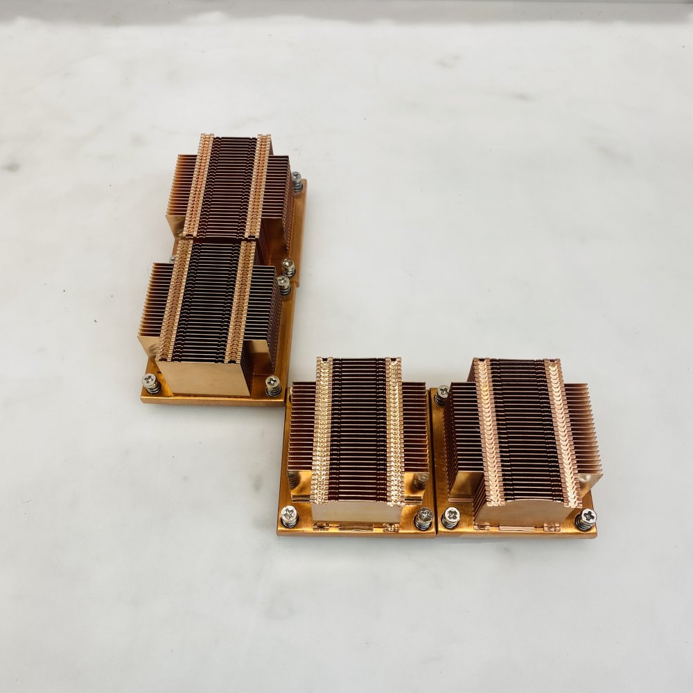 Copper LGA 3647 Narrow Heatsink Array 4-Pack Mounted on Copper Base Grade A