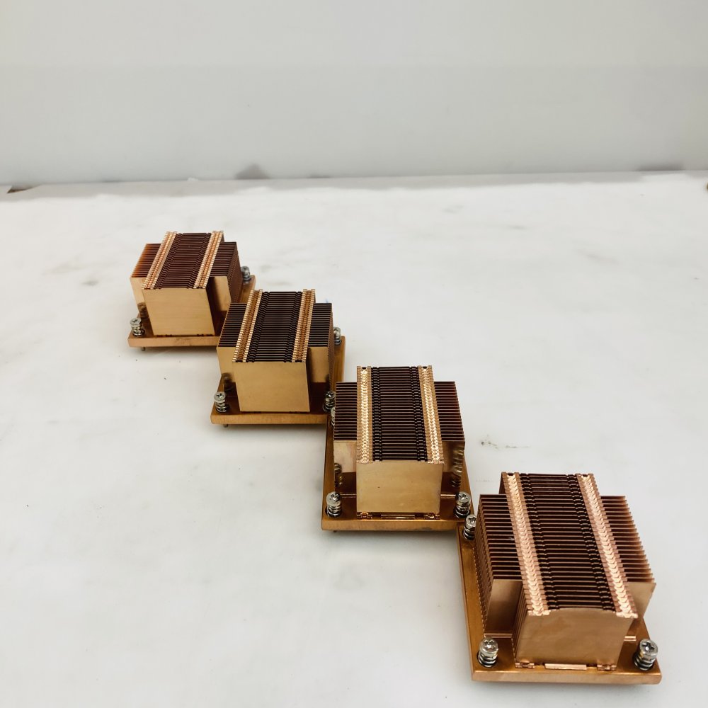 Copper LGA 3647 Narrow Heatsink Array 4-Pack Mounted on Copper Base Grade A