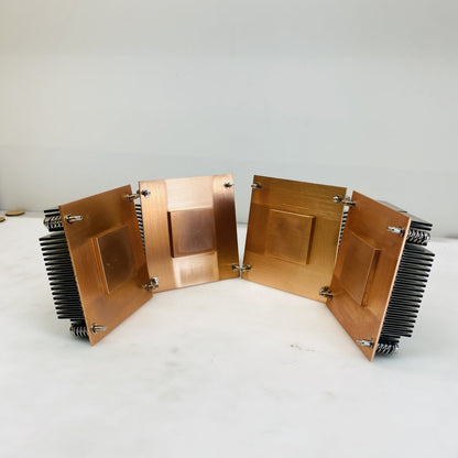 Lot of 4 Copper Quad Cold-Plate LGA 2011/2066 Heatsink Aluminum Fins Grade A