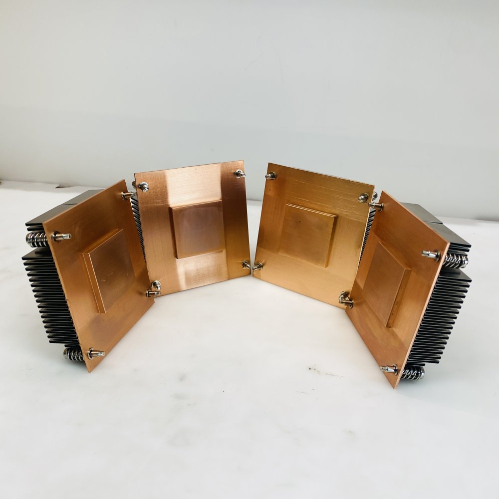 Lot of 4 Copper Quad Cold-Plate LGA 2011/2066 Heatsink Aluminum Fins Grade A