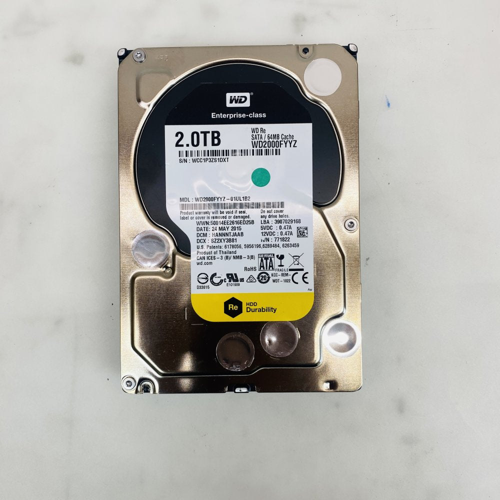 WD WD2000FYYZ 2.0TB Re Enterprise SATA 3.5in 64MB Cache HDD Grade A