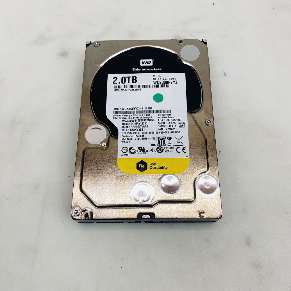 WD WD2000FYYZ 2.0TB Re Enterprise SATA 3.5in 64MB Cache HDD Grade A