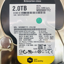 WD WD2000FYYZ 2.0TB Re Enterprise SATA 3.5in 64MB Cache HDD Grade A