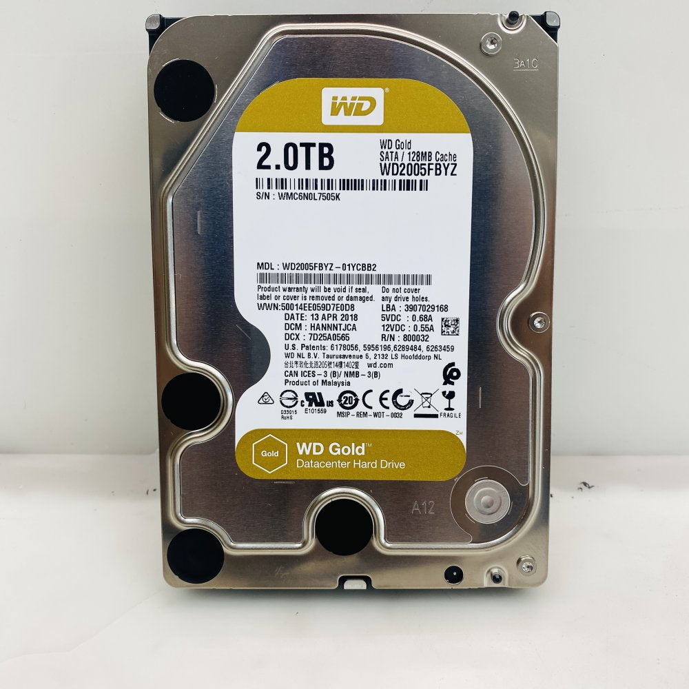 WD Gold WD2005FBYZ 2TB SATA 3.5in Datacenter Hard Drive Grade A
