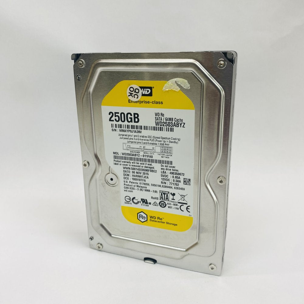 WD 250GB WD2503ABYZ Re Enterprise-Class SATA 64MB Cache 3.5in HDD Grade A