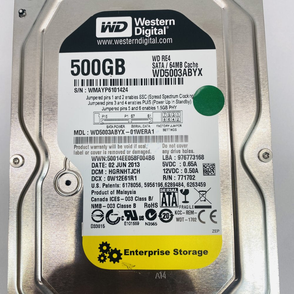 WD Western Digital WD5003ABYX 500GB RE4 SATA 3.5in Enterprise HDD Grade A