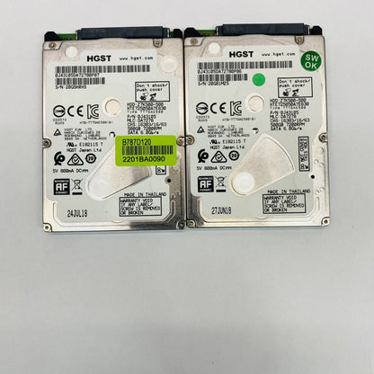 HGST HTE725050A7E630 500GB 2.5" 7200RPM SATA 6Gb/s HDD 2x Grade A