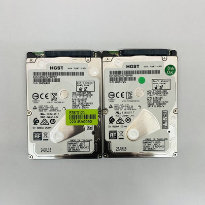 HGST HTE725050A7E630 500GB 2.5" 7200RPM SATA 6Gb/s HDD 2x Grade A