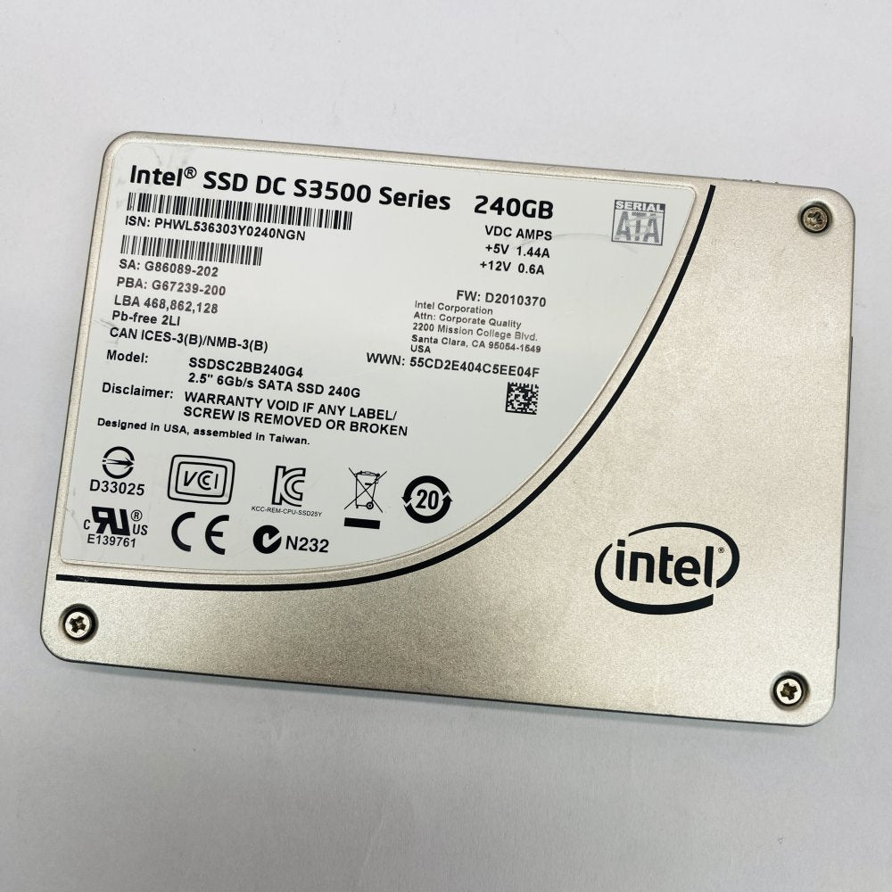 Intel SSD DC S3500 Series 240GB 2.5in SATA 6Gb/s Solid State Drive Grade A