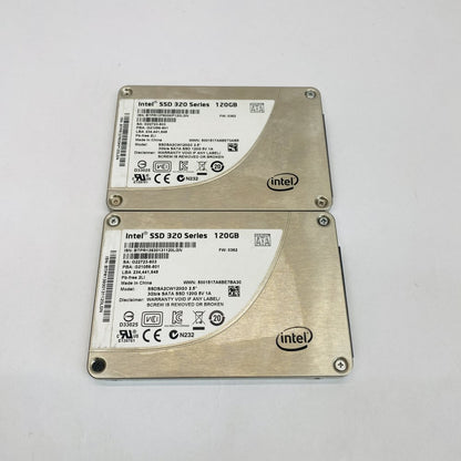 Intel SSD 320 Series 120GB 2.5in SATA 3Gb/s Solid State Drive Lot of 2 Grade A