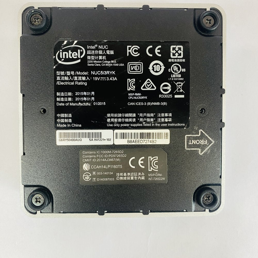 Intel NUC NUC5i3RYK i3-5010U 8GB 233GB SSD Win11 Pro Grade B
