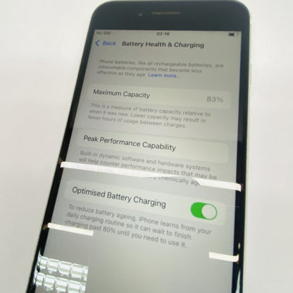 Apple iPhone SE 64GB (White) - 83% Battery Health - iOS 18.5 Grade B