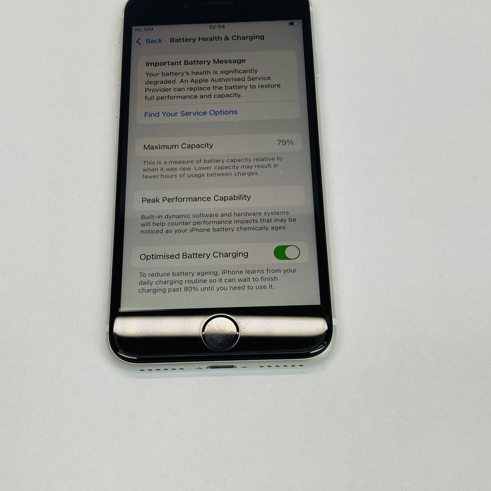 Apple iPhone SE (2nd Gen) 64GB Silver - 79% Battery Grade B