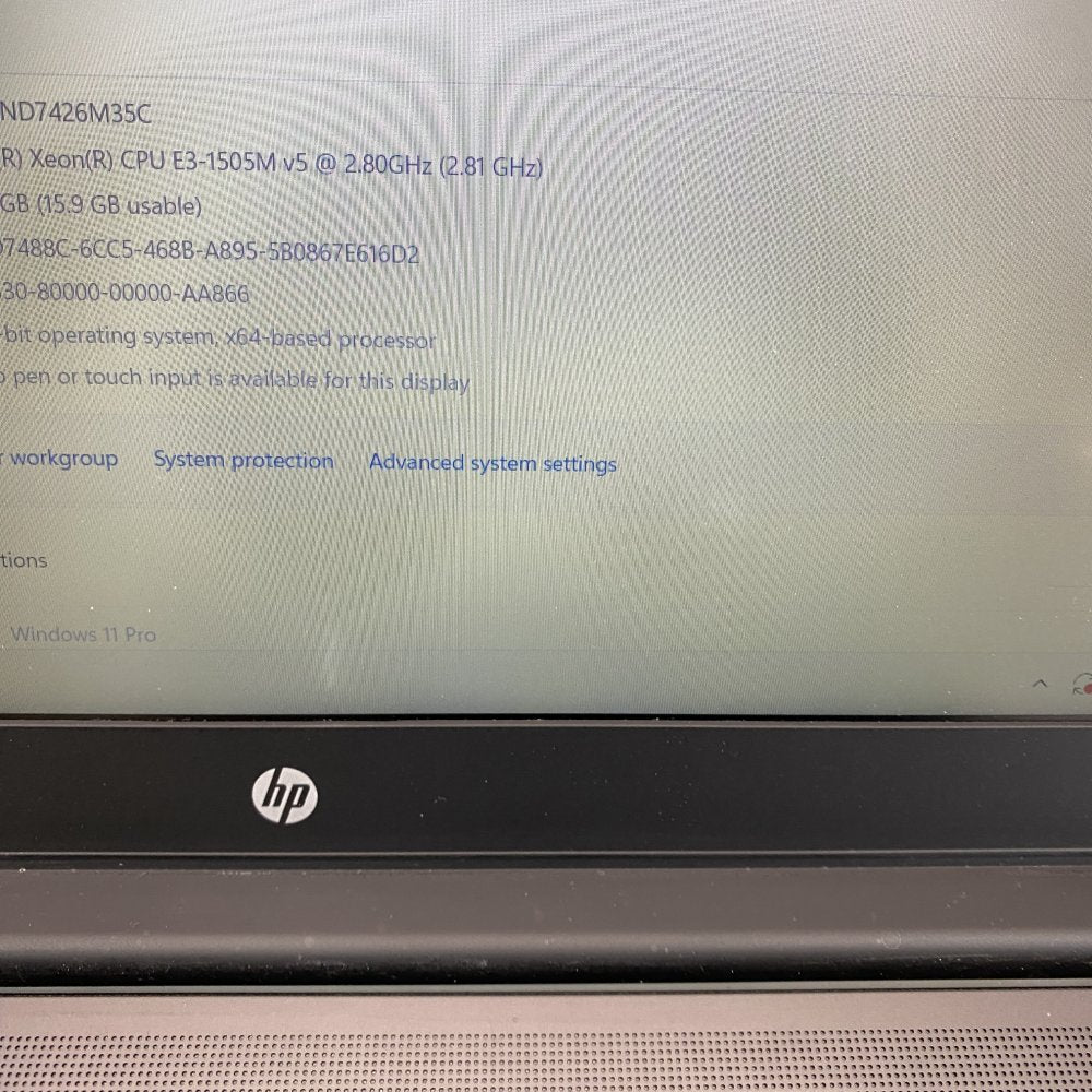 HP ZBook 15 G3 i7 16GB RAM 512GB SSD 1080p Mobile Workstation Win11 Pro Grade D