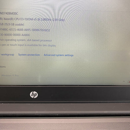 HP ZBook 15 G3 i7 16GB RAM 512GB SSD 1080p Mobile Workstation Win11 Pro Grade D