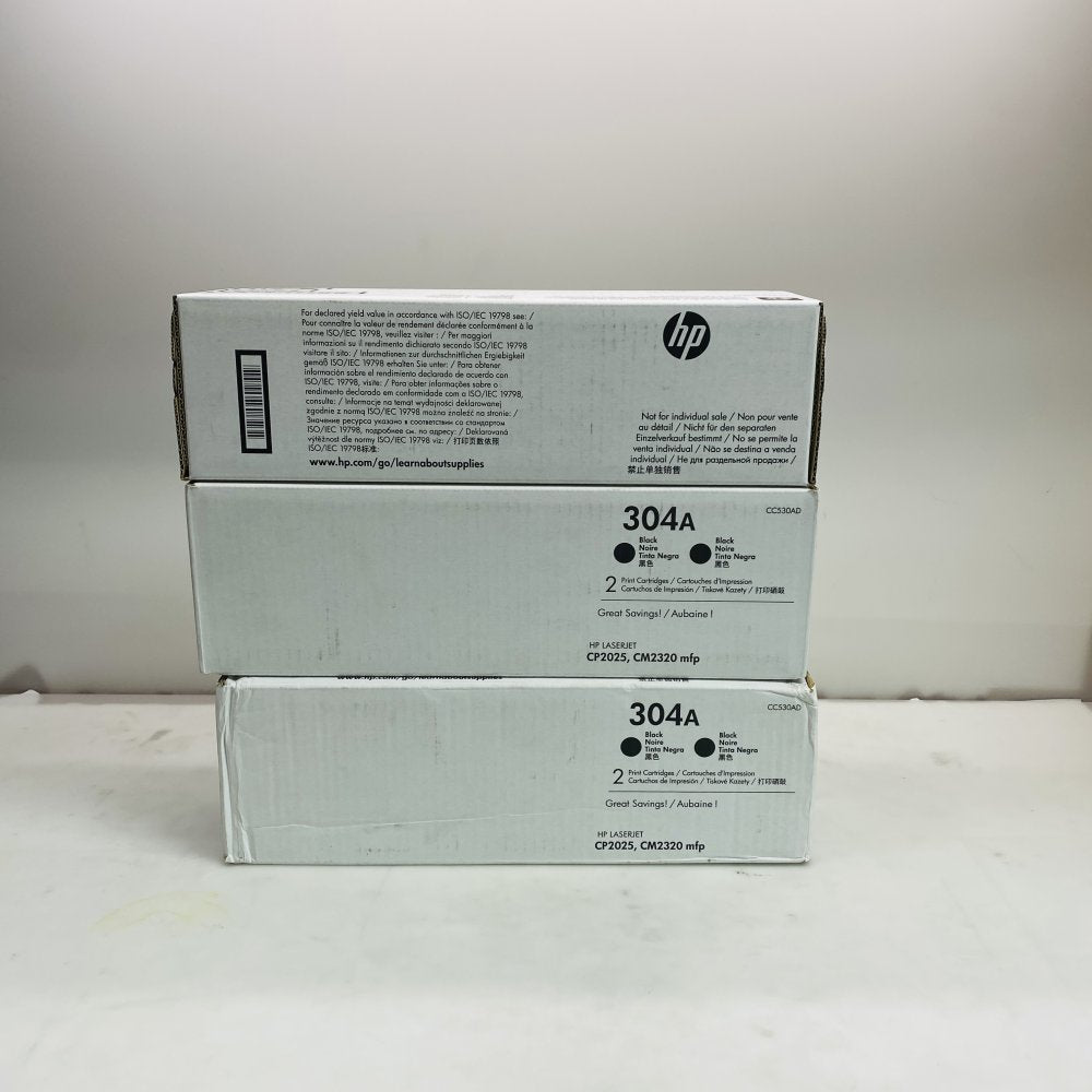 Job Lot HP LaserJet 304A 2 x Black & Cyan Genuine Toner Cartridges (Grade A)