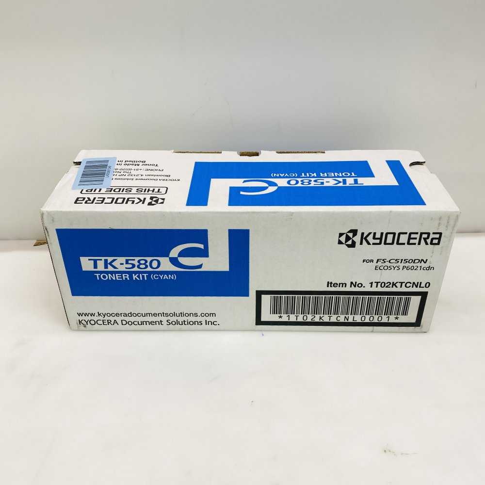 Kyocera TK-580C Cyan Toner Kit Genuine for FS-C5150DN / ECOSYS P6021cdn Grade A