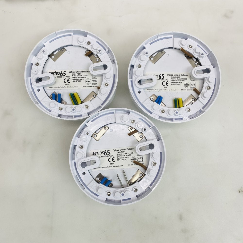 Apollo series65 Optical Smoke Detector 55000-317 (Lot of 3) EN54-7 Grade B