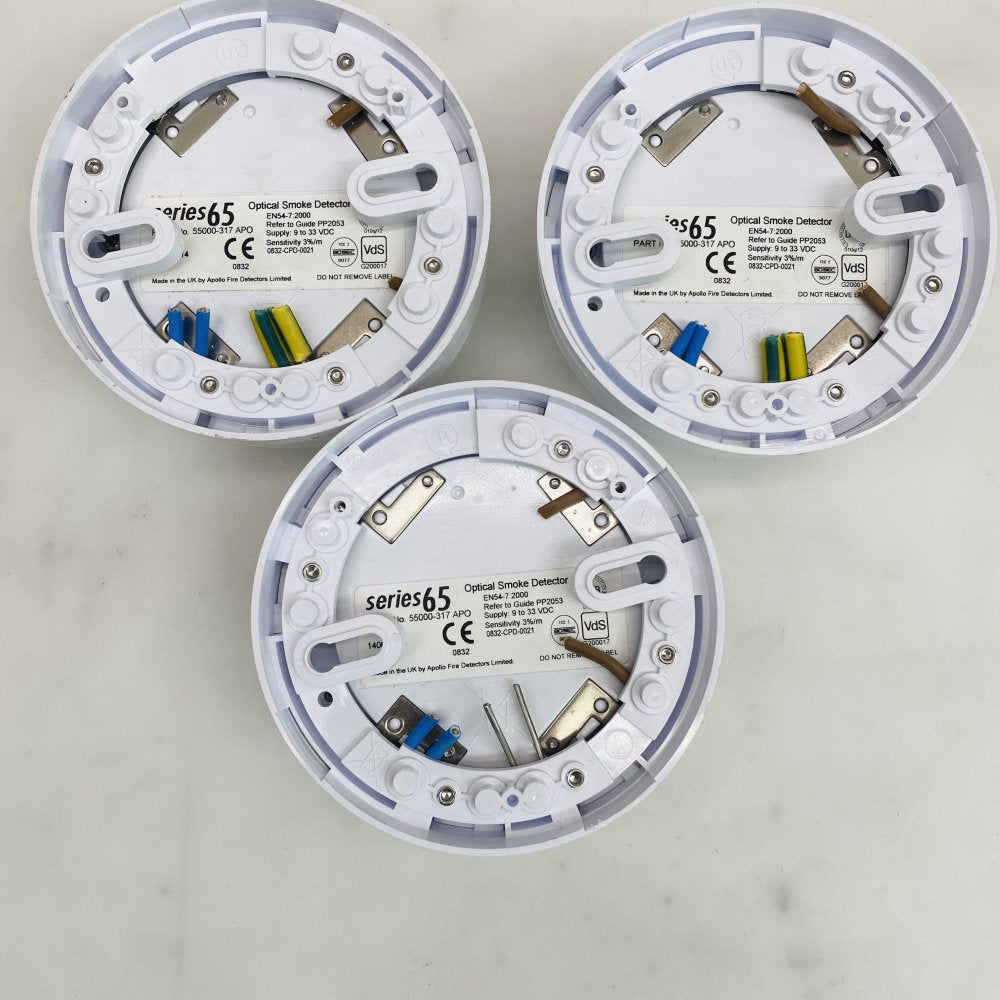 Apollo series65 Optical Smoke Detector 55000-317 (Lot of 3) EN54-7 Grade B