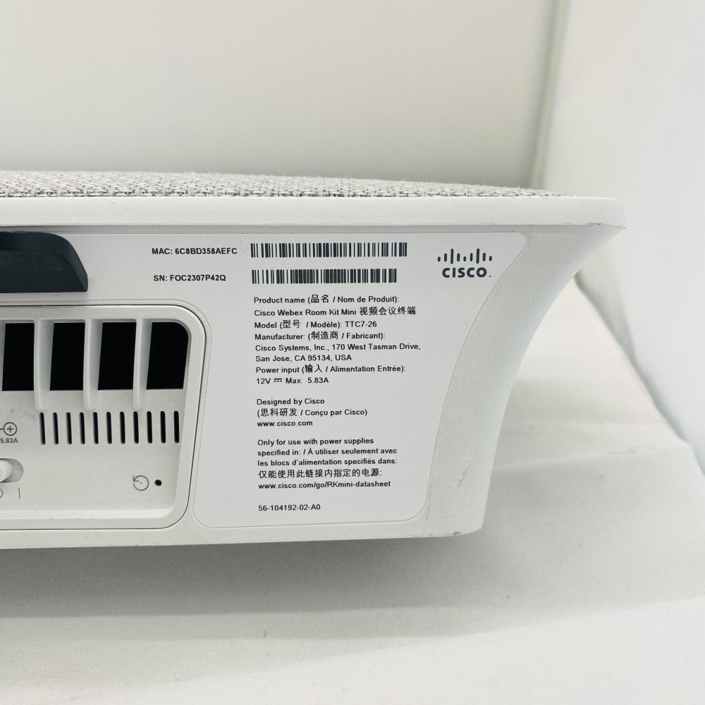 Cisco Webex Room Kit Mini TTC7-26 & Touch 10 TTC5-09 & Wall Mount (Grade B)