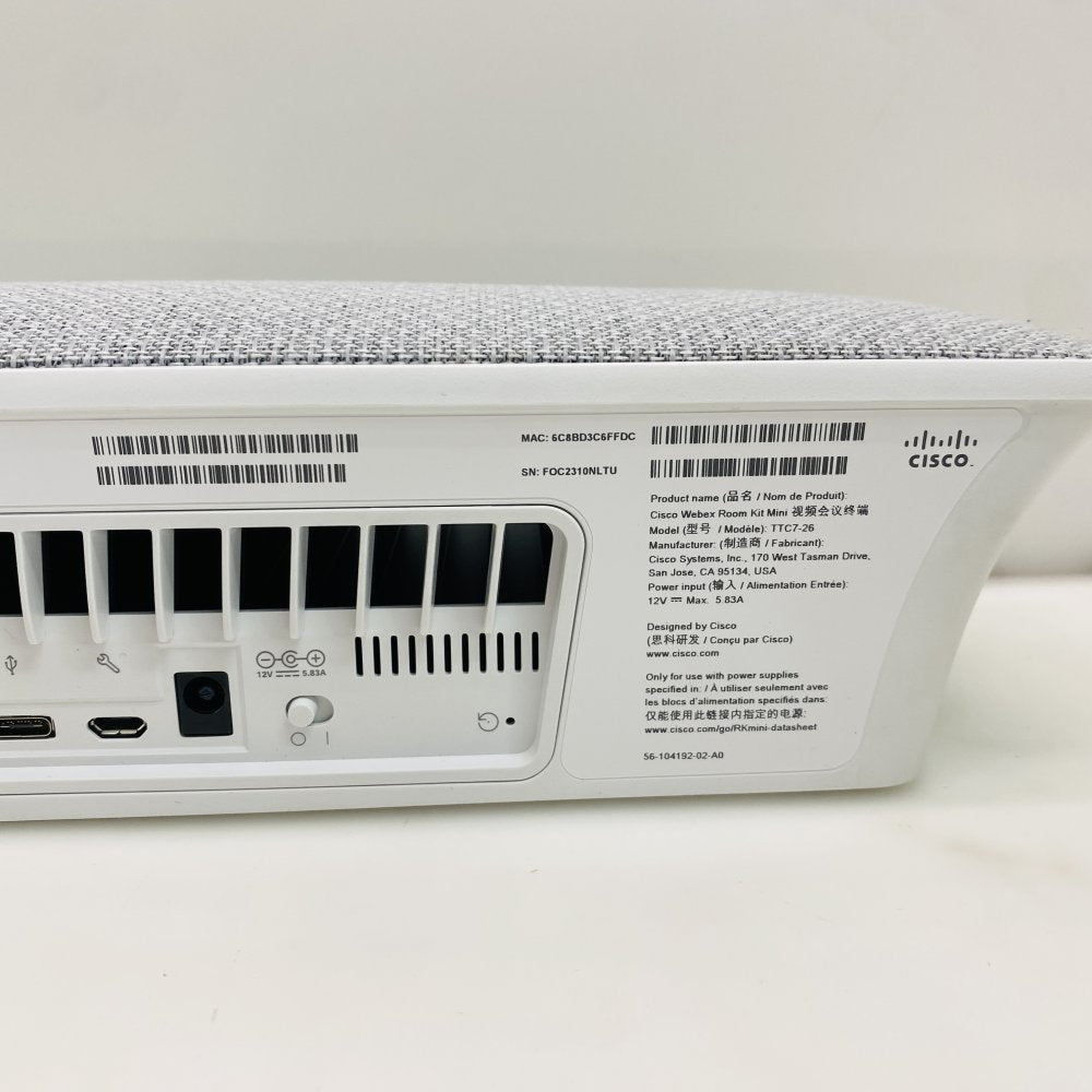 Cisco Webex Room Kit Mini TTC7-26 + Touch 10 TTC5-09 w/ Wall Mount (Grade A)