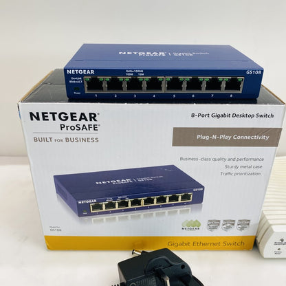 NETGEAR ProSAFE GS108 8-Port Gigabit Switch + DrayTek Vigor2850n Router Grade B