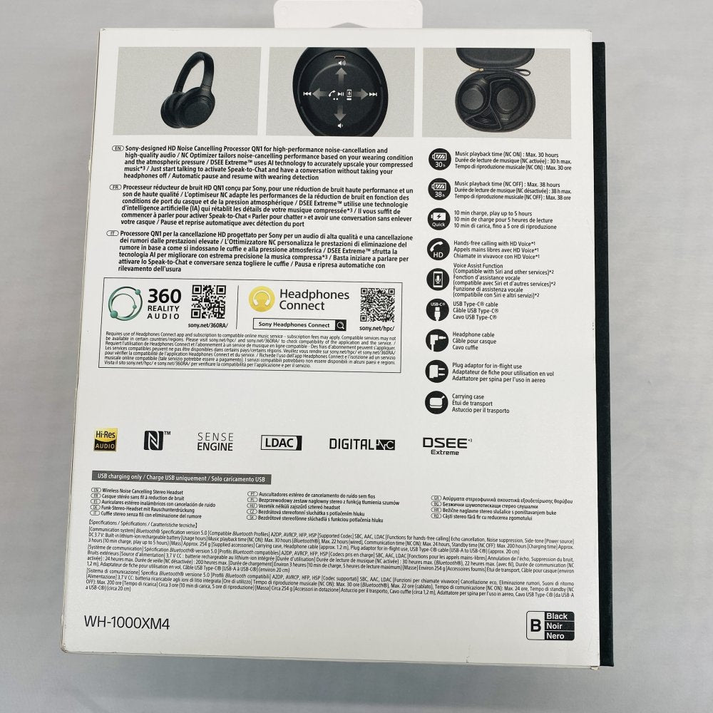 Sony WH-1000XM4 Wireless Noise Cancelling Headphones w/ Case & Cables