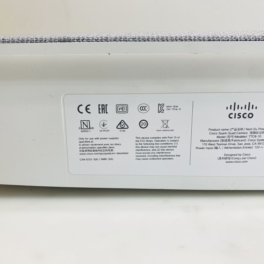 Cisco Spark Quad Camera Video Bar TTC8-10 Mounting Kit & Cables-NO PSU (Grade A)