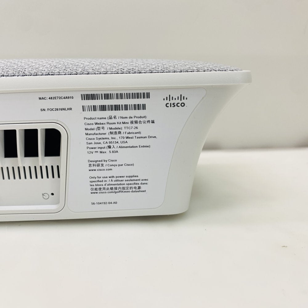 Cisco Webex Room Kit Mini TTC7-26 Video Bar w/ Mount & Cables (Grade A)