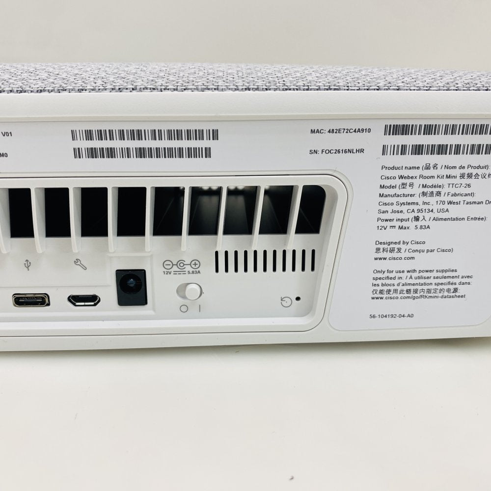 Cisco Webex Room Kit Mini TTC7-26 Video Bar w/ Mount & Cables (Grade A)