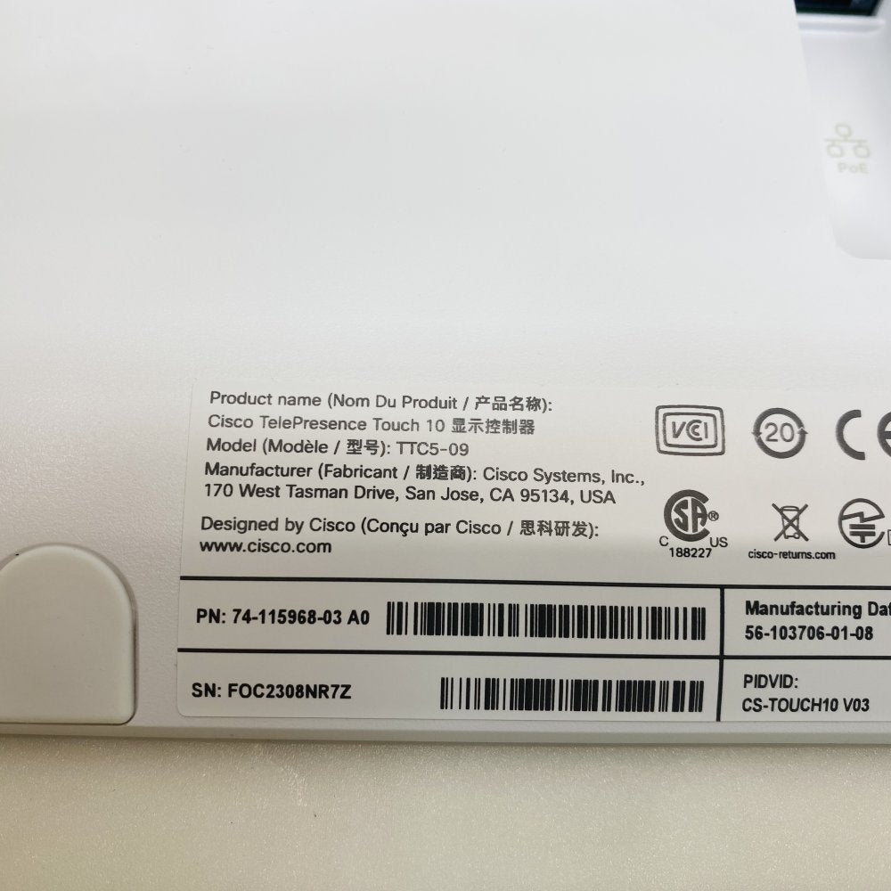 Cisco Webex Room Kit Mini TTC7-26 Video Bar + Cisco Touch 10 TTC5-09 (Grade A)
