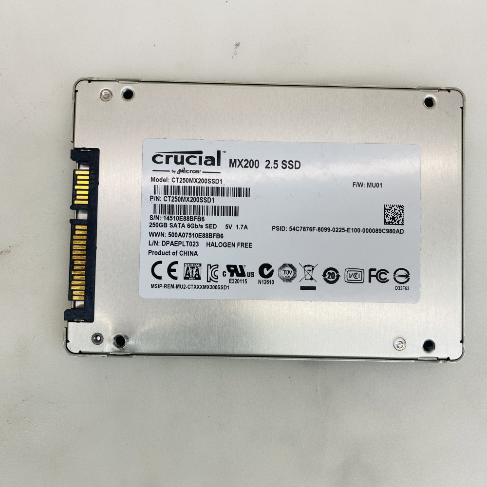 Lot 4x 2.5" Drives:Crucial MX200 250GB, Samsung 850 EVO 250GB +500GB & 750GB HDD