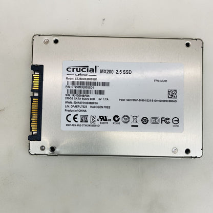 Lot 4x 2.5" Drives:Crucial MX200 250GB, Samsung 850 EVO 250GB +500GB & 750GB HDD