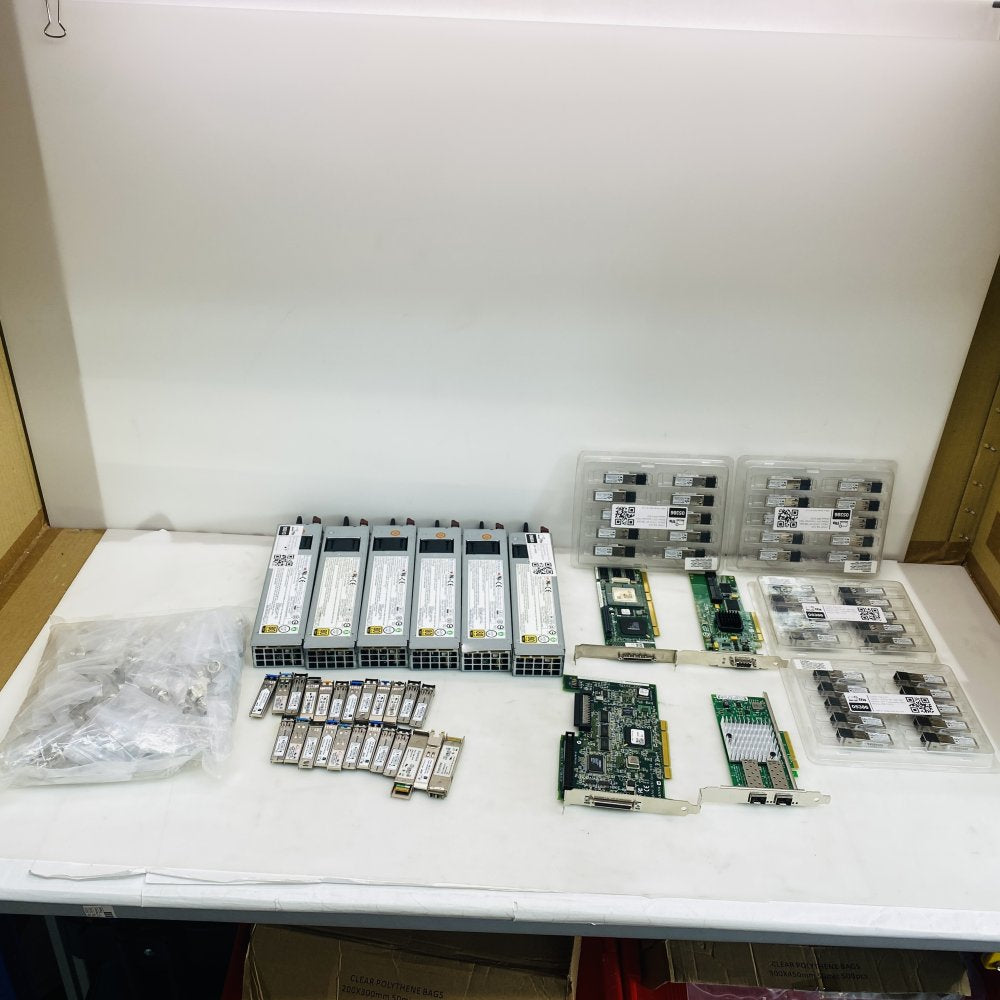 Supermicro PWS-406P-1R 400W PSUs + EM212-LP3TA-MT SFP Transceivers & HBA