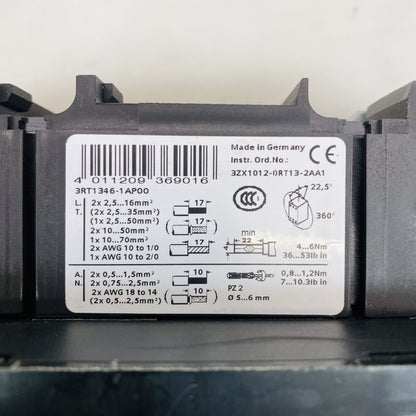 Siemens SIRIUS 3RT1346-1AP00 Contactor 140A AC-1 Industrial Grade C