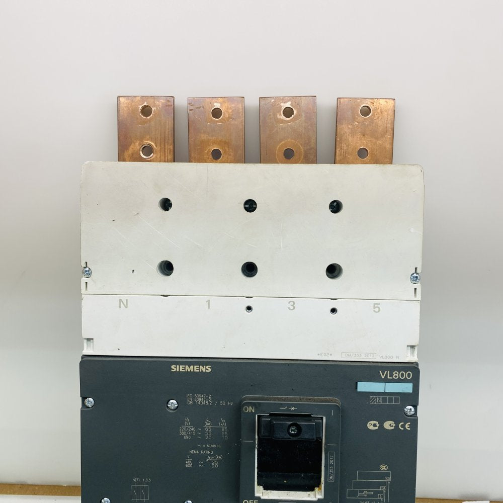 Siemens VL800 800A MCCB Molded Case Circuit Breaker w/ Copper Busbars Grade B