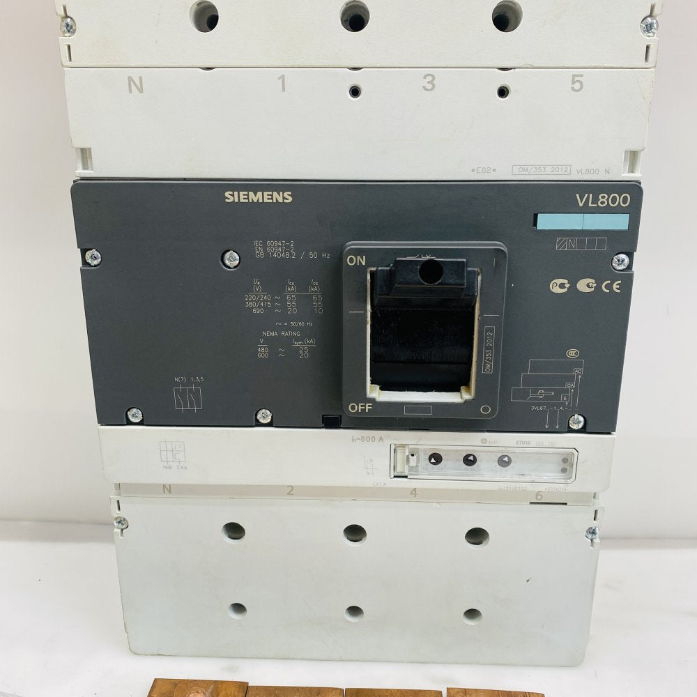 Siemens VL800 800A MCCB Molded Case Circuit Breaker w/ Copper Busbars Grade B