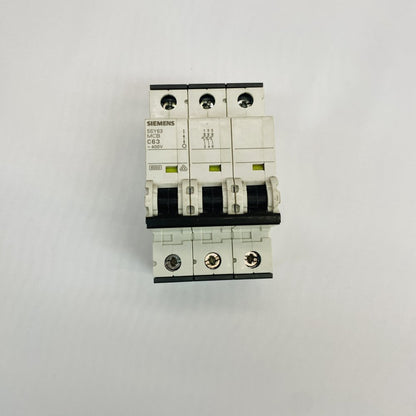 Siemens 5SY63 C63 3P MCB 63A 400V Miniature Circuit Breaker Grade B