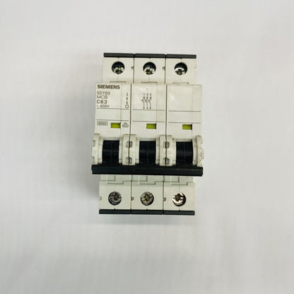 Siemens 5SY63 C63 3P MCB 63A 400V Miniature Circuit Breaker Grade B