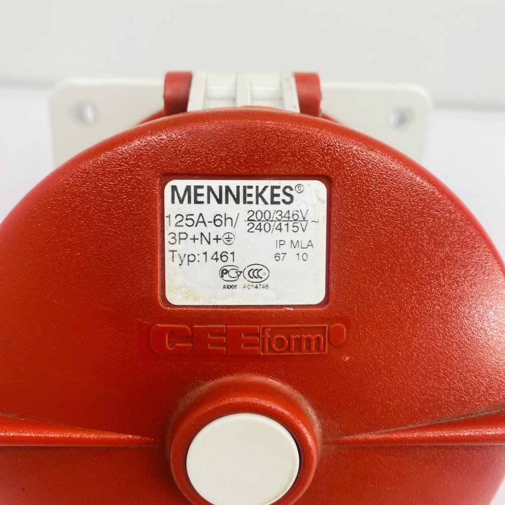 MENNEKES Typ 1461 125A 3P+N+E 240/415V Industrial Wall Inlet Socket (Grade B)
