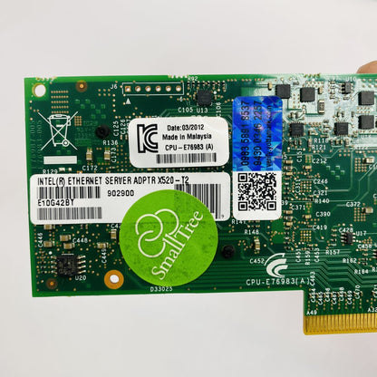 Intel X520-T2 Dual Port 10GbE Server Adapter (E10G42BT) PCIe Grade B