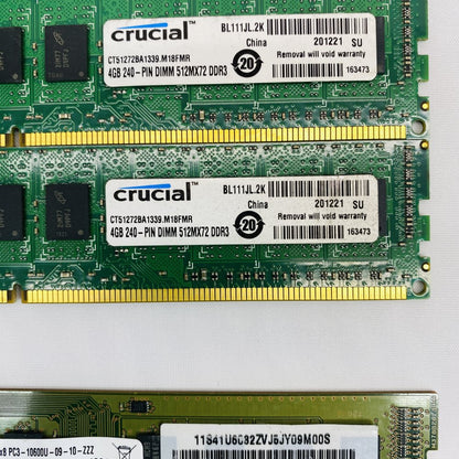 Lot of Mixed RAM Modules - Crucial Samsung Server & Desktop Memory Grade B