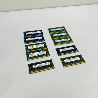 Lot of 10 Mixed 4GB SODIMM DDR3 PC3-12800 RAM - Crucial Samsung Hynix Grade B