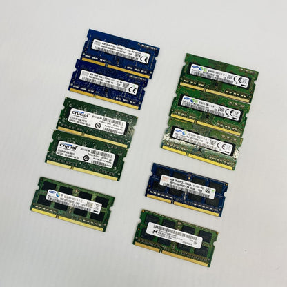 Lot of 10 Mixed 4GB SODIMM DDR3 PC3-12800 RAM - Crucial Samsung Hynix Grade B