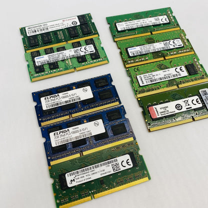 Mixed Lot Laptop RAM SODIMM Transcend Samsung Elpida Kingston SK Hynix Grade B